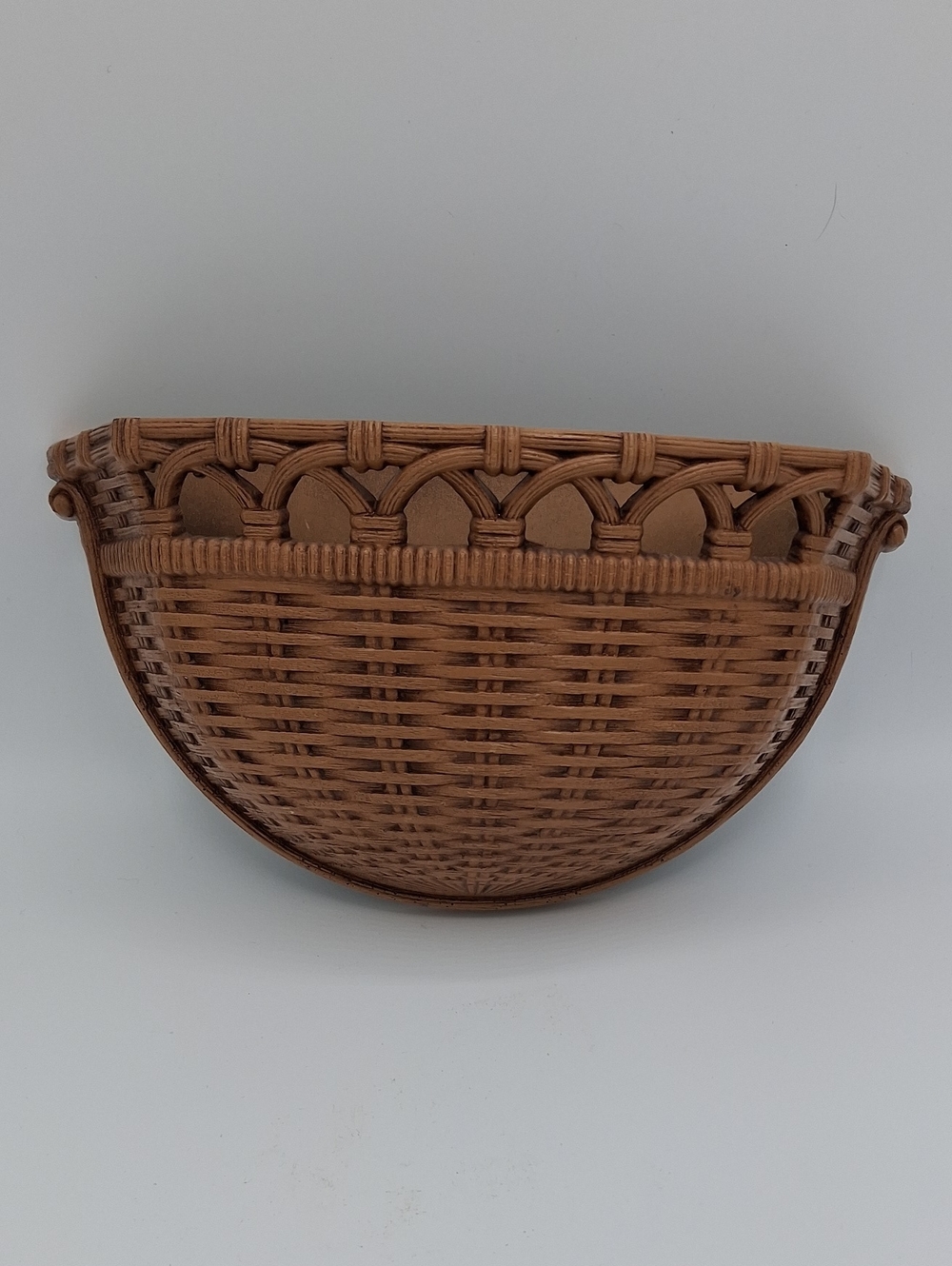 Vintage HomeCo Woven Half-Moon Basket Wall Hanger For Artificial Flowers